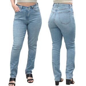 Abercrombie & Fitch The ‘90s Slim Straight Ultra High Rise Asymmetrical Jeans